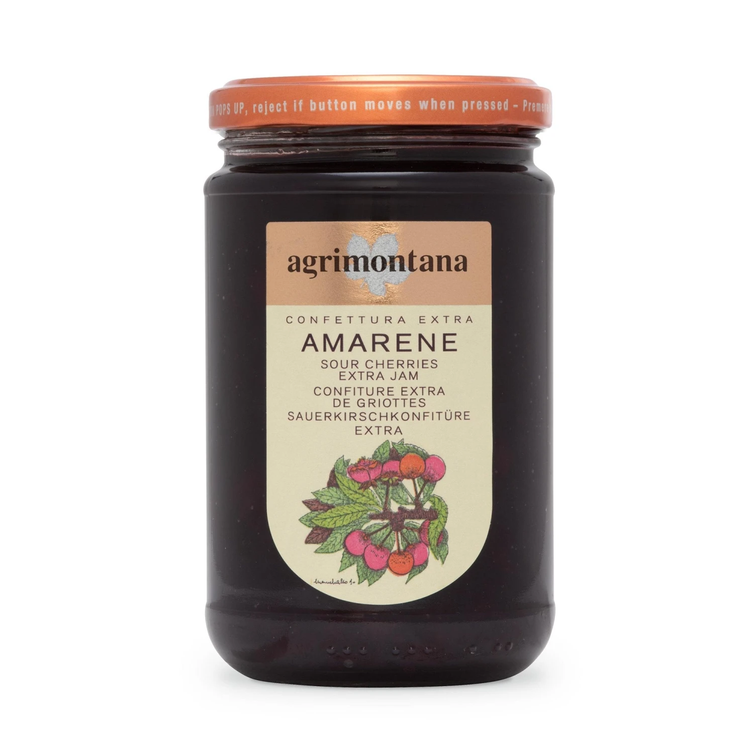 Agrimontana Sour Cherries Extra Jam, Amarene, 12.3 Oz | 350g 1 Agrimontana Sour Cherries Extra Jam, Amarene, 12.3 Oz | 350g