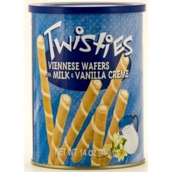 Twisties Viennese Wafers - Skim Milk & Vanilla Cream, 14.1 Oz | 400g Tin
