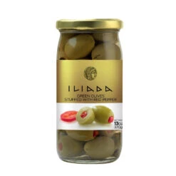 Iliada Green Olives Stuffed With Peppers, 13 Oz | 370g