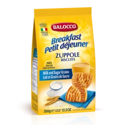 Balocco Zuppole Biscuits, Milk & Sugar Grains Cookies, 12.3 Oz | 350g