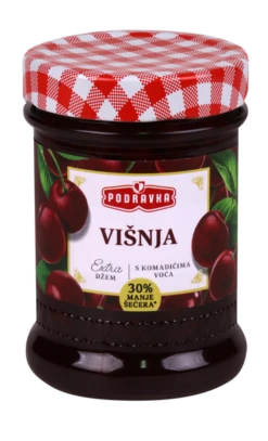 Podravka Jam Extra Sour Cherry, Visnja, 11.3 Oz | 320g