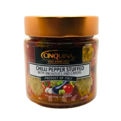 Cinquina Chilli Peppers Stuffed With Anchovies & Capers, 7.7 Oz | 190g