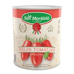 La San Marzano Italian Peeled Tomatoes, With Basil Leaf, 28oz