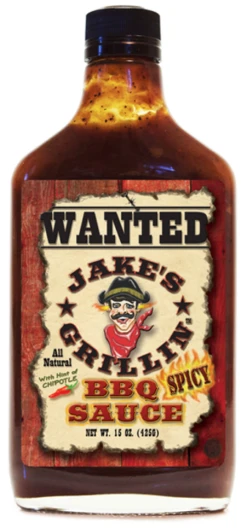Jake's Grillin' BBQ Sauce SPICY, 16 Oz