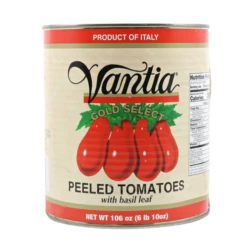 Vantia Gold Select Italian Peeled Tomatoes W Basil Leaf, #10 Can, 106 Oz
