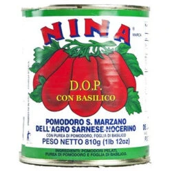 Nina D.O.P San Marzano Italian Tomatoes With Basil, 28 Oz