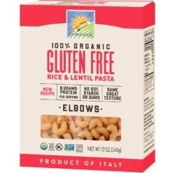 Bionaturae Organic Gluten Free Elbows Pasta, Rice And Lentils, 12 Oz | 340 G