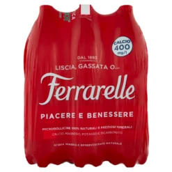 Ferrarelle Italian Sparkling Water, 6 X 1.5 Liter Plastic Bottle