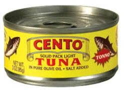Cento Solid Pack Light Tuna In Pure Olive Oil Salt Added 3oz