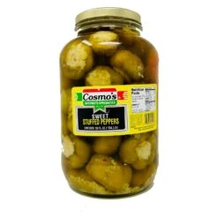 Cosmo's Hot Stuffed Peppers, 128 Oz | 1 Gallon Jar