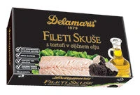 Delamaris Mackerel Fillets With Truffles In Olive Oil, 125g Can