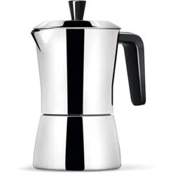 Giannini TUA, Stainless Steel Stove Top Espresso Coffee Maker, Black Handle