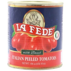 La Fede Italian Peeled Tomatoes With Basil, 106 Oz #10 Can