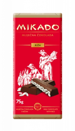 Mikado Milk Chocolate With Puffed Rice Bar, 2.6 Oz | 75g