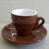 Nuova Point - Milano Espresso Cups And Saucers, Brown, Set Of 6