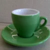 Nuova Point - Milano Espresso Cups And Saucers, Green, Set Of 6