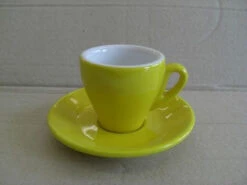 Nuova Point - Milano Espresso Cups And Saucers, Yellow, Set Of 6