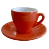 Nuova Point - Milano Espresso Cups And Saucers, Orange, Set Of 6
