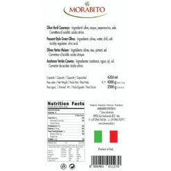 Morabito Peasant-Style Green Olives, Olive Verdi Caserecce, 5 Lb 8 Oz | 2500g -Piccolos Gastronomias Morabito verdi casarecce 3