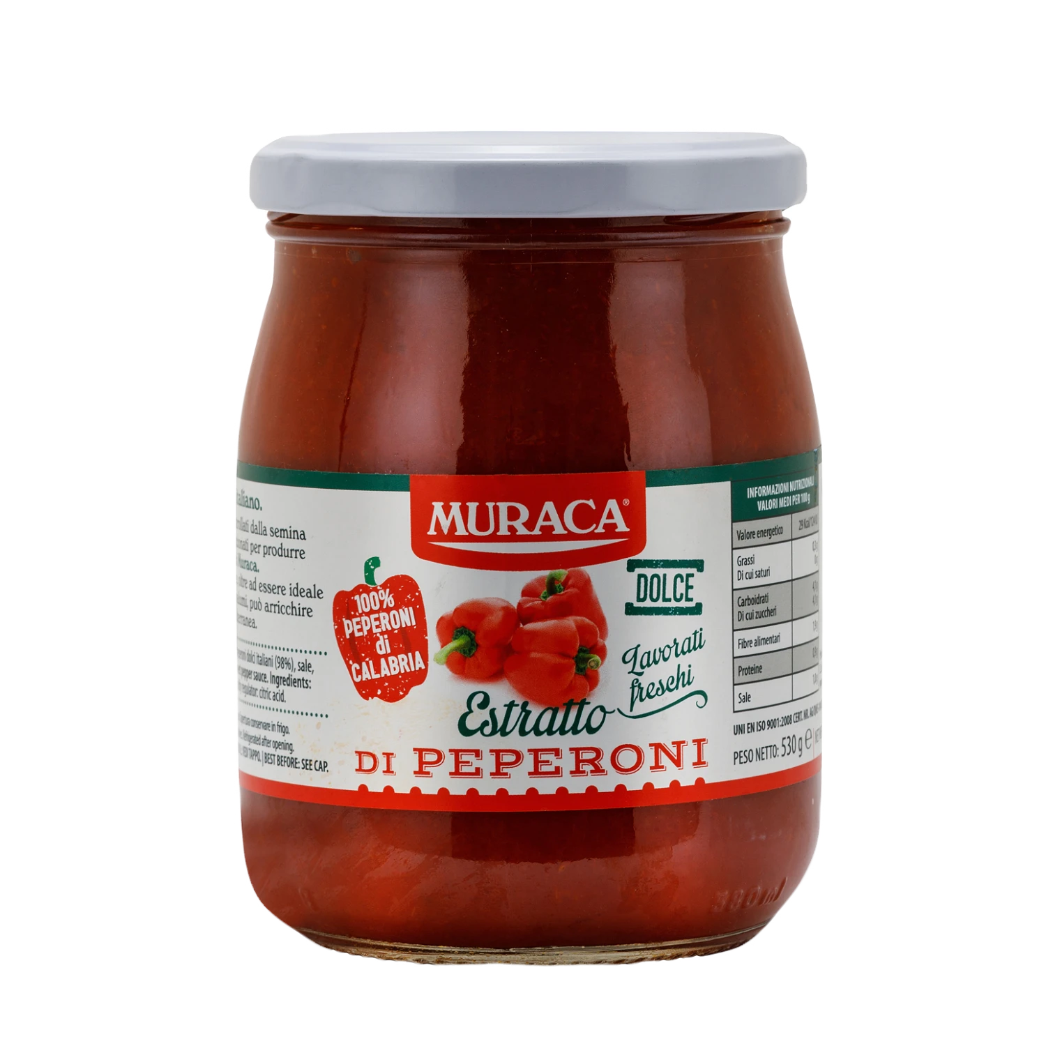 Muraca 100% Calabrian Sweet Chili Pepper Paste Sauce, 35 Oz | 1000g