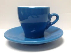 Nuova Point Cappucino Cups And Saucers, Blue, Set Of 6
