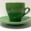 Nuova Point - Cappucino Cups And Saucers, Green, Set Of 6