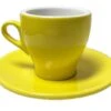 Nuova Point - Cappuccino Cups And Saucers, YELLOW, Set Of 6