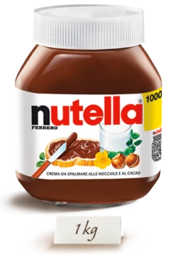 Ferrero Nutella Made In Italy, 1000g (1kg) Glass Jar