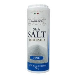Paolo's Sea Salt Fine Iodized, 26.4 Oz Tube