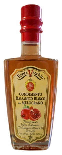 Ponte Vecchio Balsamico Bianco, White Balsamic Flavored Pomegranate, 8.45 Fl Oz | 250ml