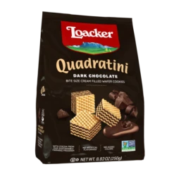 Loacker Quadratini Bite Size Wafers, Dark Chocolate, 8.82 Oz | 250g