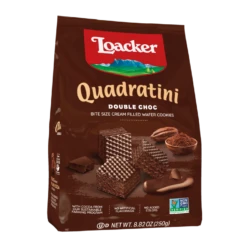 Loacker Quadratini Bite Size Wafers, Double Choc, 8.82 Oz | 250g