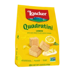 Loacker Quadratini Bite Size Wafers, Lemon, 8.82 Oz | 250g