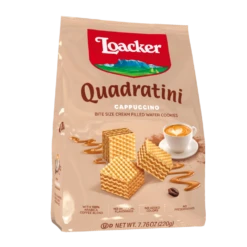 Loacker Quadratini Bite Size Wafers, Cappuccino, 8.82 Oz | 250g