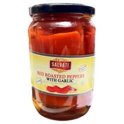 Salvati Roasted Red Peppers With Garlic, 24 Oz | 680g