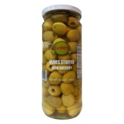 Sanniti Olives Stuffed With Anchovies, 15.9 Oz | 450g