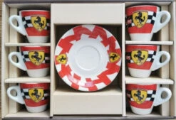 Ferrari Espresso Cups And Saucers Set Of 6