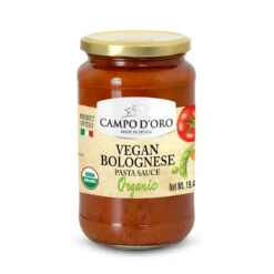 Campo D'Oro Organic Vegan Bolognese Pasta Sauce, 19.4 Oz | 550g
