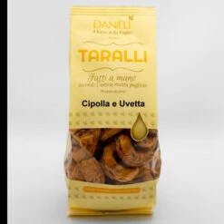 Danieli Taralli With Onion & Sultana Raisin, 8.5 Oz | 240g -Piccolos Gastronomias TARALLICIPOLLAEUVETTA