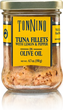Tonnino Tuna Fillets With Lemon & Pepper, 6.7 Oz. Jar