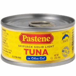 Pastene Tuna (Tonno) Skipjack Solid Light Tuna In Olive Oil, 3 Oz. Can