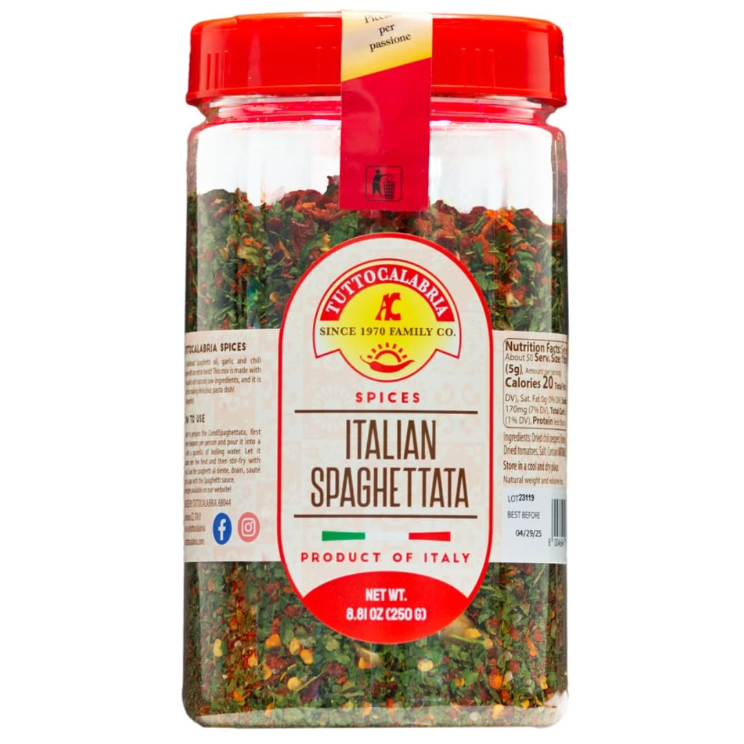 TuttoCalabria Spaghettata Alla Aglio, Olio E Peperoncino, Ready Mix, 8.8 Oz | 250g