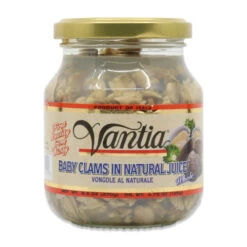 Vantia Baby Clams In Natural Juice, 9.5 Oz.