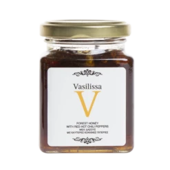 Vasilissa Greek Honey Wildforest Honey With Red Hot Chili Pepper, 8.81 Oz | 250g -Piccolos Gastronomias Vasilissa Forest Honey with Red Hot Chili Peppers