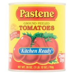 Pastene Crushed Peeled Tomatoes, Kitchen Ready, Chunky Style, 28 Oz