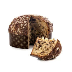 Brontedolci Panettone With Chocolate, Al Cioccolato, 35.3 Oz | 1 Kg -Piccolos Gastronomias fetta di panettone al cioccolato jpg