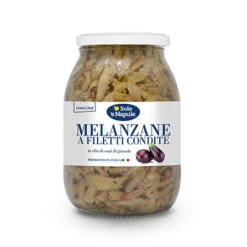 O Sole E Napule Sliced Eggplant Stripes In Oil, 33.8 Oz | 960g