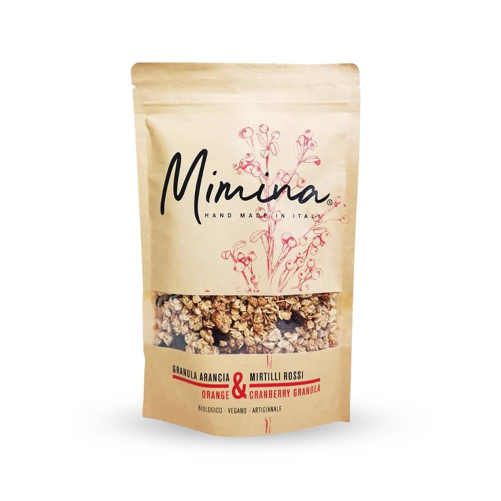 Front Page -Piccolos Gastronomias mimina granola arancia mirtilli 240g
