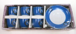 Napoli Espresso Cups And Saucers, Set Of 6