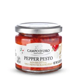 Campo D'Oro Pepper Pesto Sauce Ricotta Cheese & Peppers, 6.7 Oz | 190g